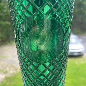Limited Edition “Wicked” Emerald City Starbucks Green Glass Art Tumbler
